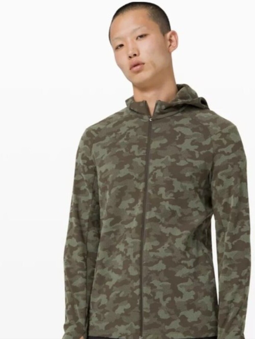 Lululemon Men’s Surge Warm Full Zip *Jacquard Size XL Camo Olive Green